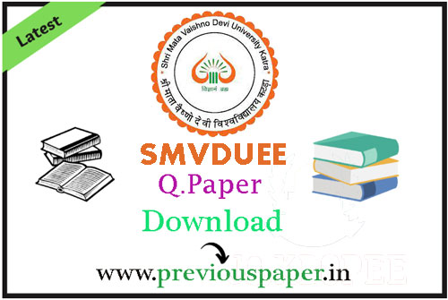 SMVDUEE Question Paper