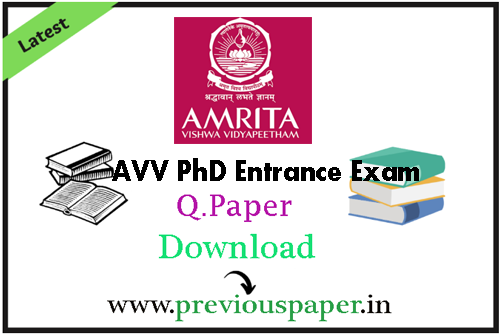 Amrita Vishwa Vidyapeetham Ph.D Sample Papers