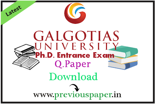 Galgotias University PhD Exam Sample Papers